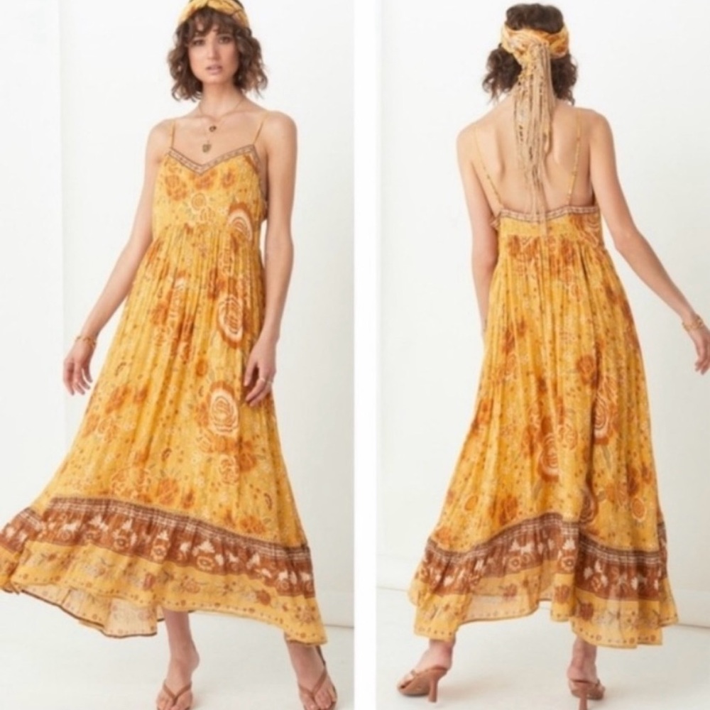 Spell Golden Backless Maxi Dress
